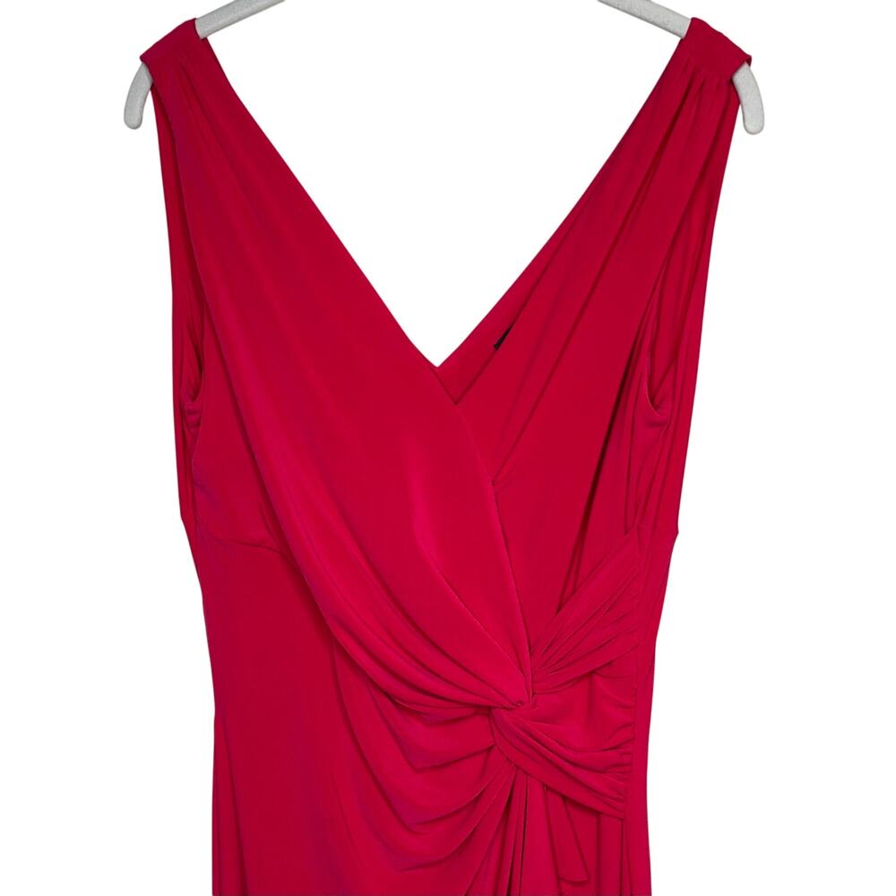 Lauren Ralph Lauren Evening Coral Bodycon Jersey Dress Gown Size 6 - Picture 2 of 9